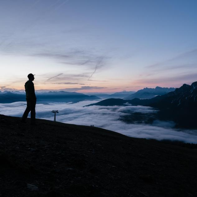 Kronplatz mit Nebeldecke